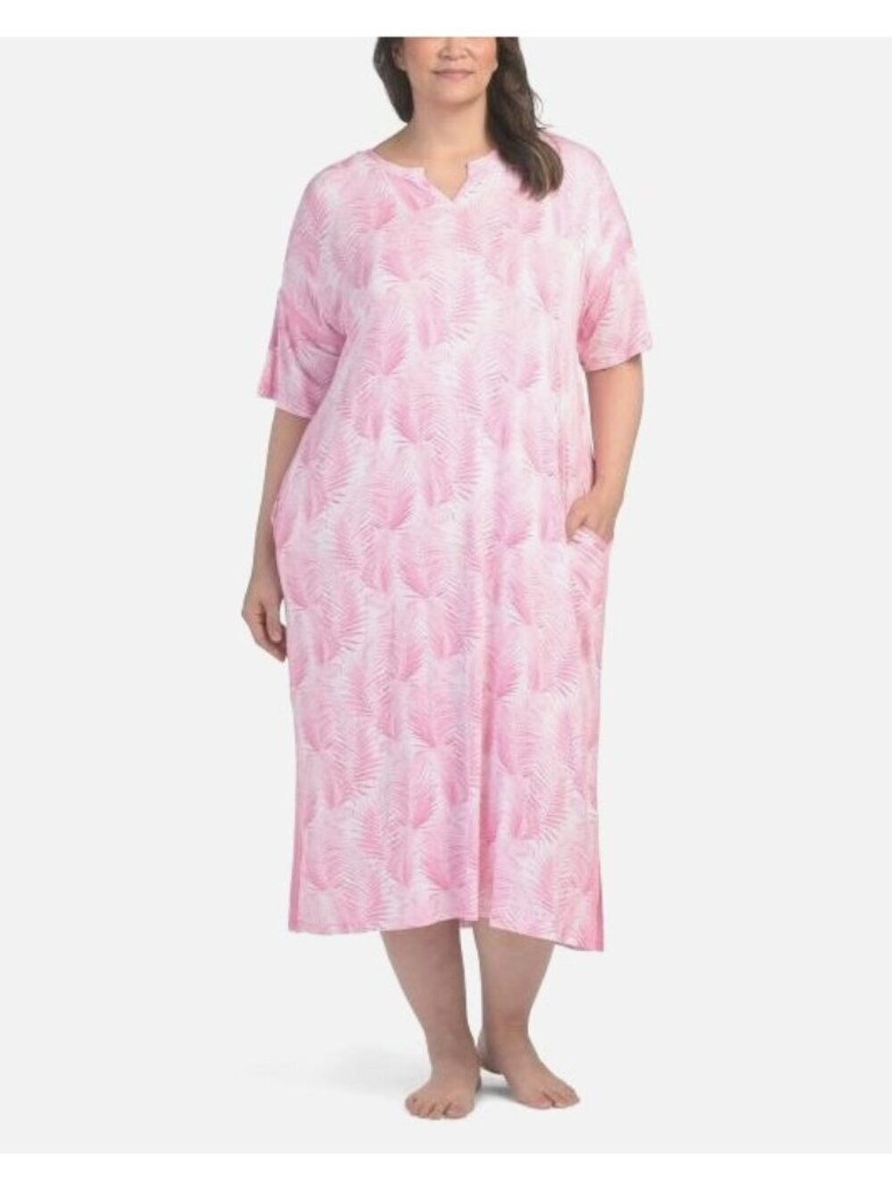 Tommy Bahama Womens Pink Floral Pockets Swim Cover Up Caftan Sz L XL New
